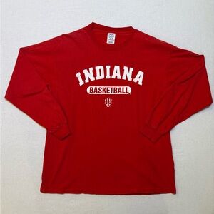 Vintage Indiana University Basketball IU Long Sleeve Red Shirt Men’s Large